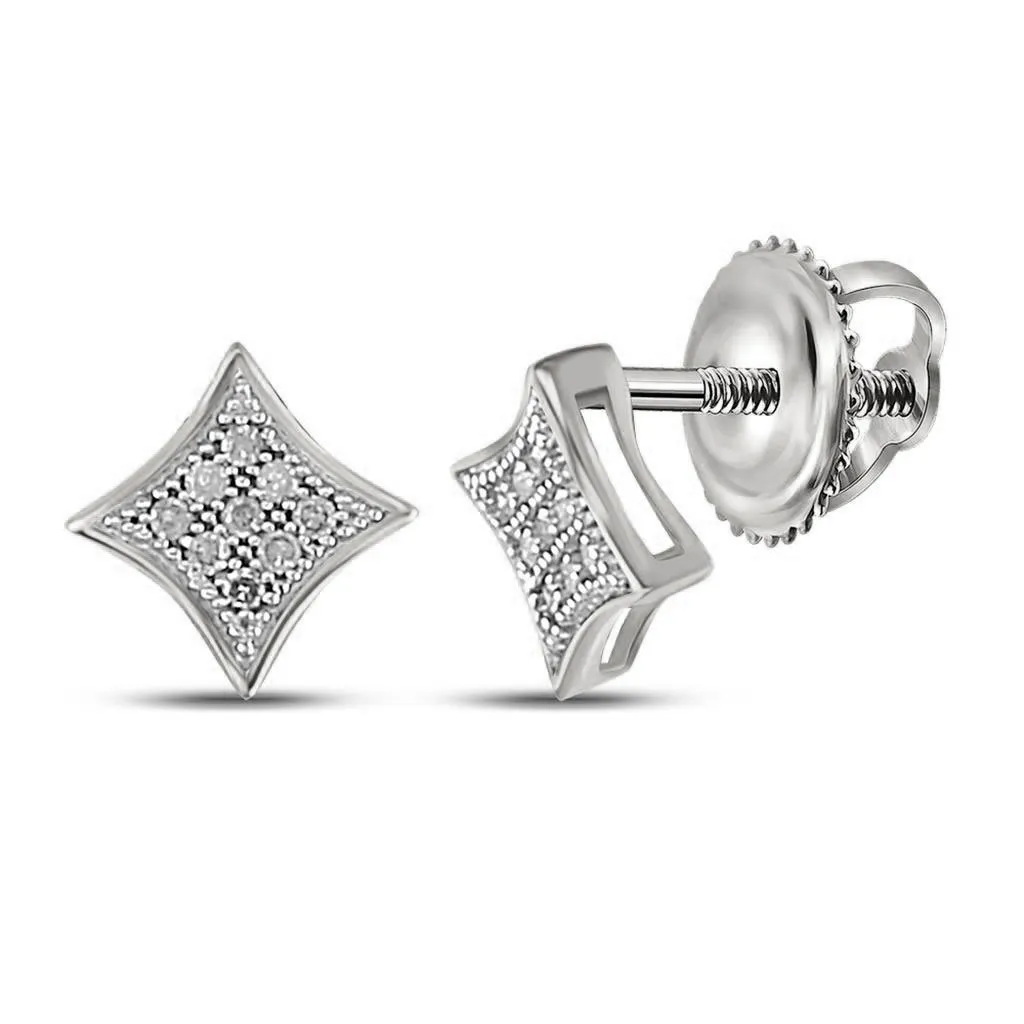 Kite .05cttw Diamond Earrings .925 Sterling Silver