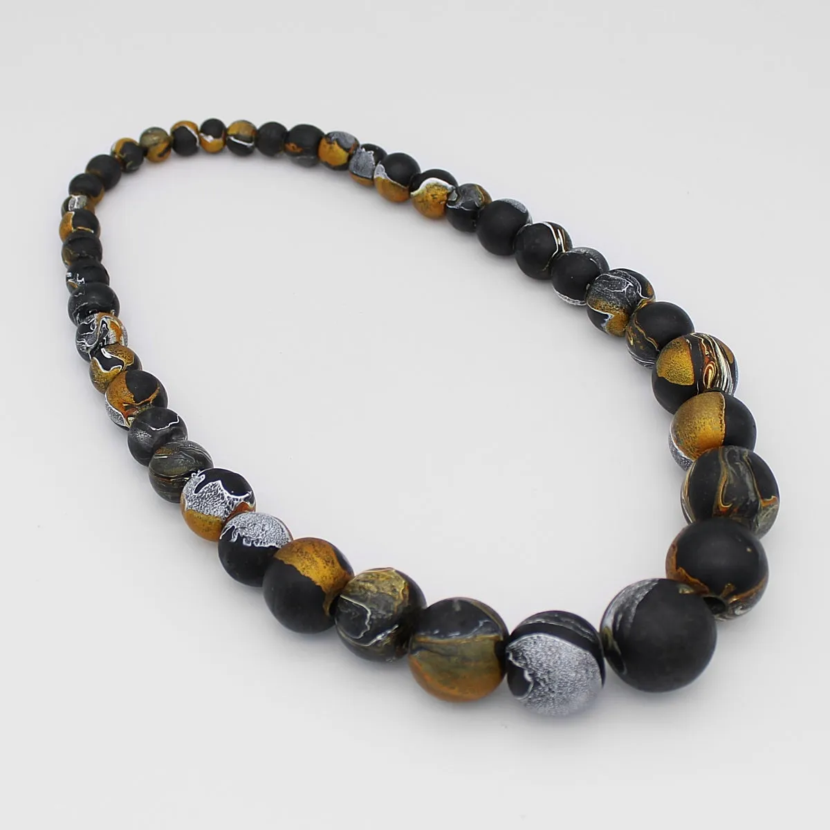 Kori Black and Gold Beaded Necklace