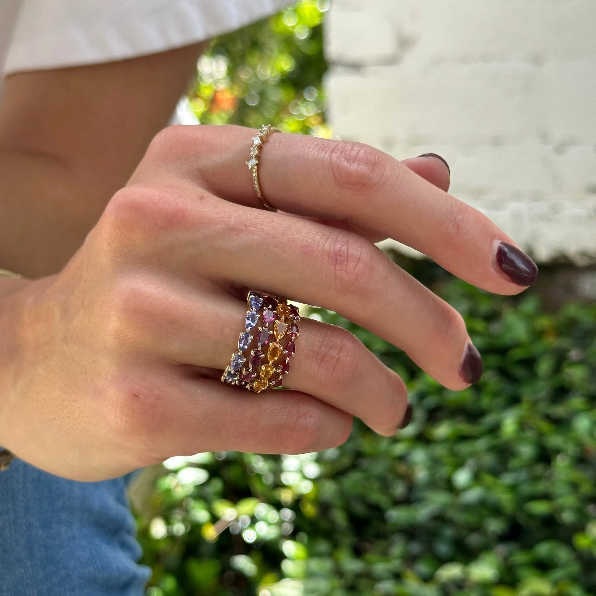 Large Citrine Chasing Pear Band