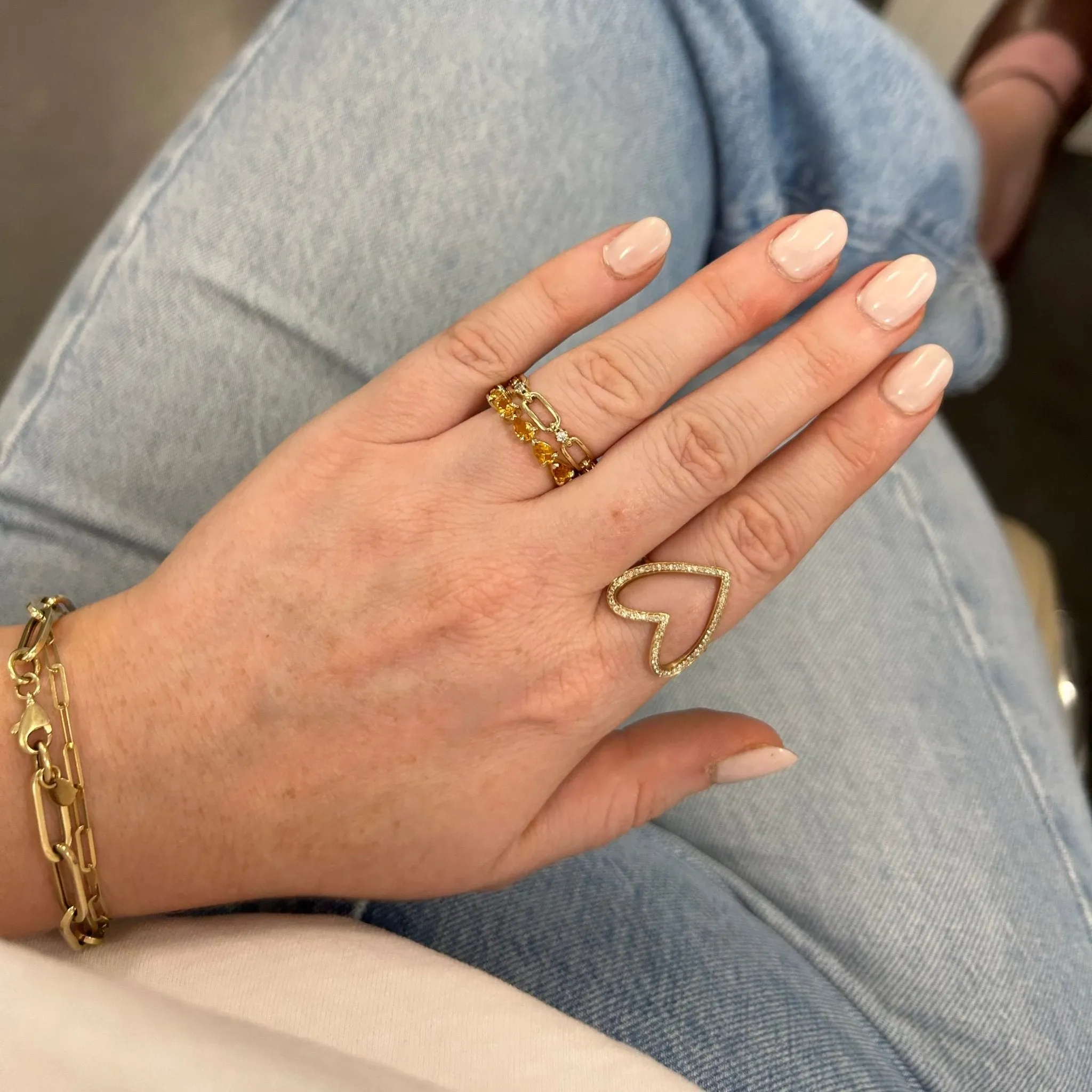 Large Citrine Chasing Pear Band