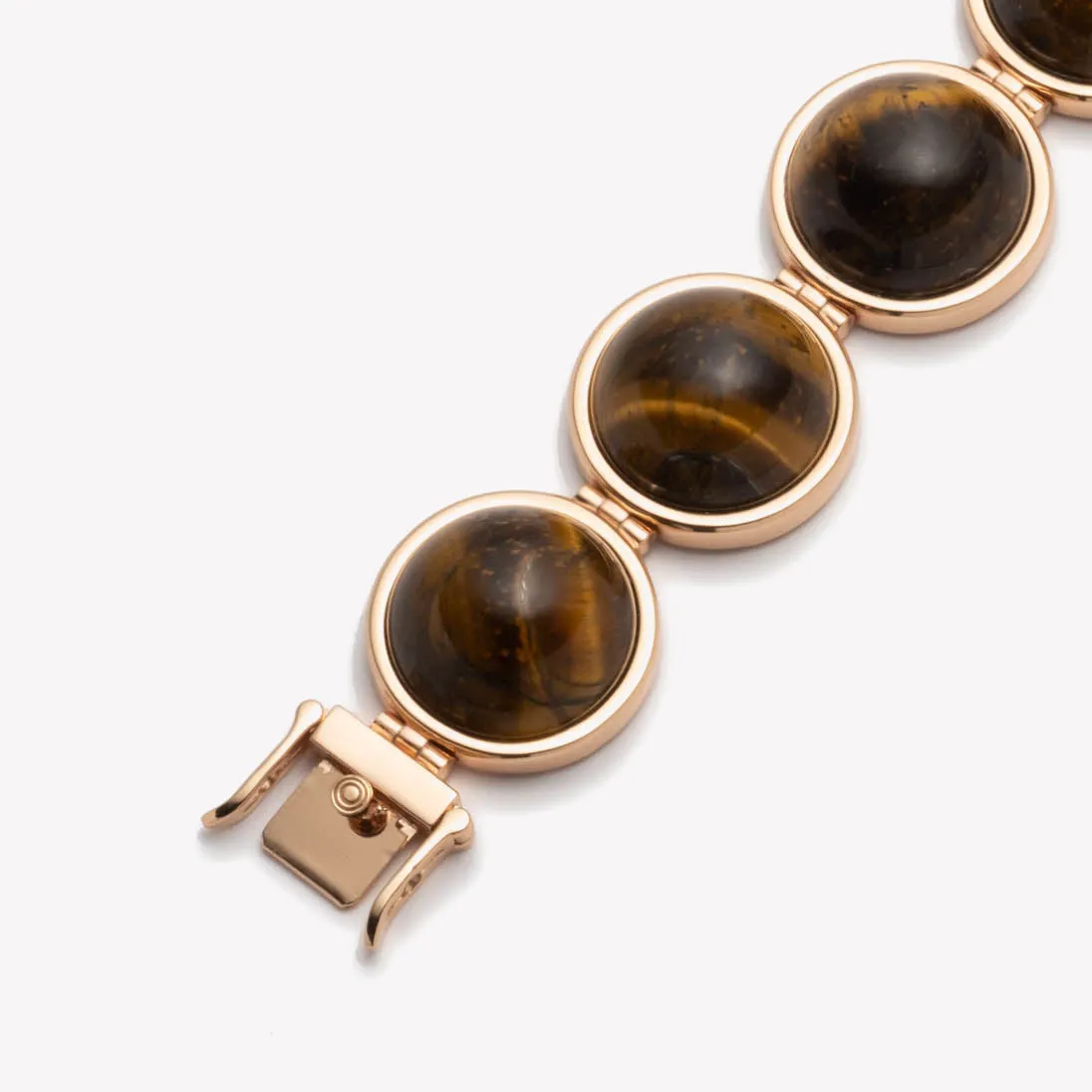 LARGE INLAID DOME BRACELET - TIGER EYE