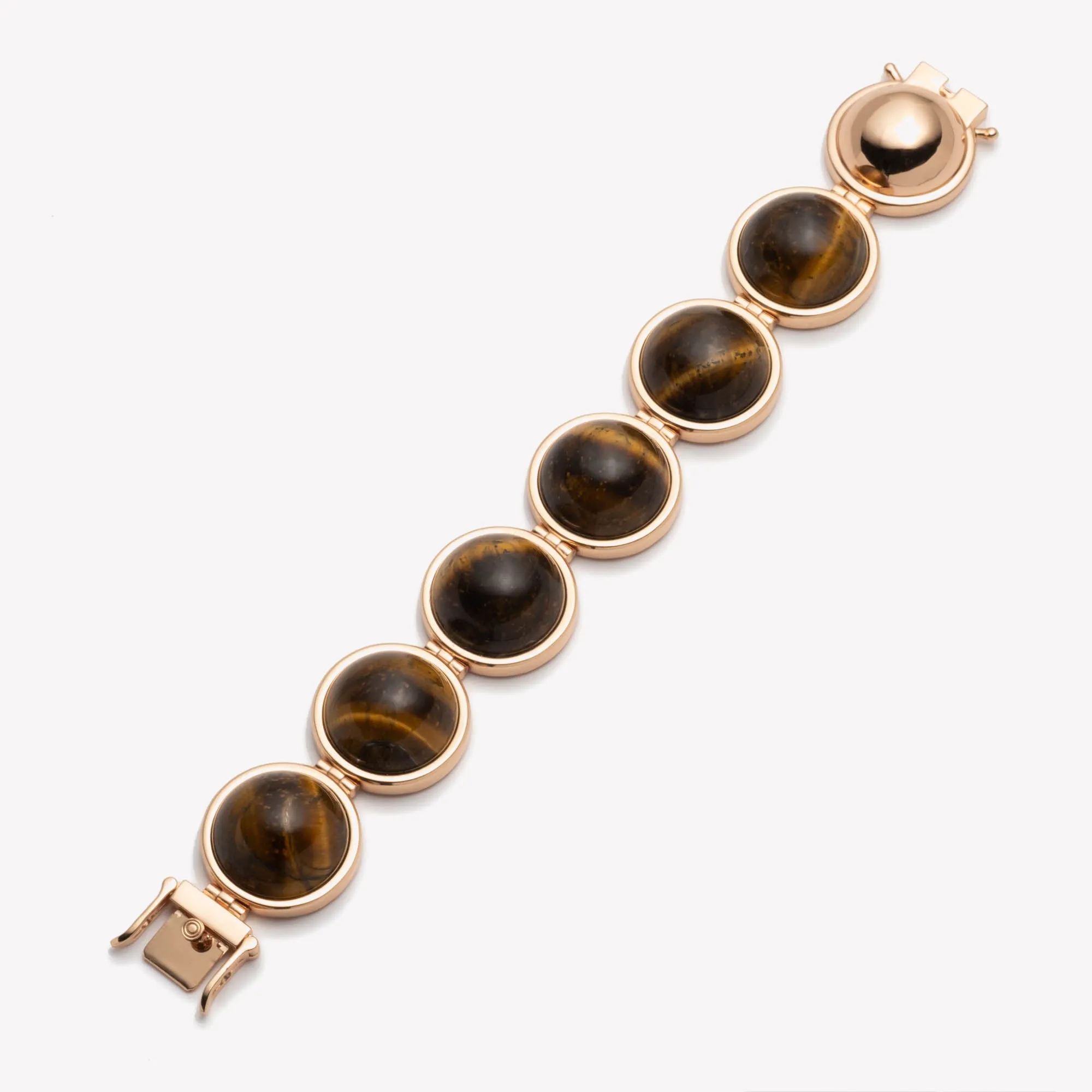 LARGE INLAID DOME BRACELET - TIGER EYE