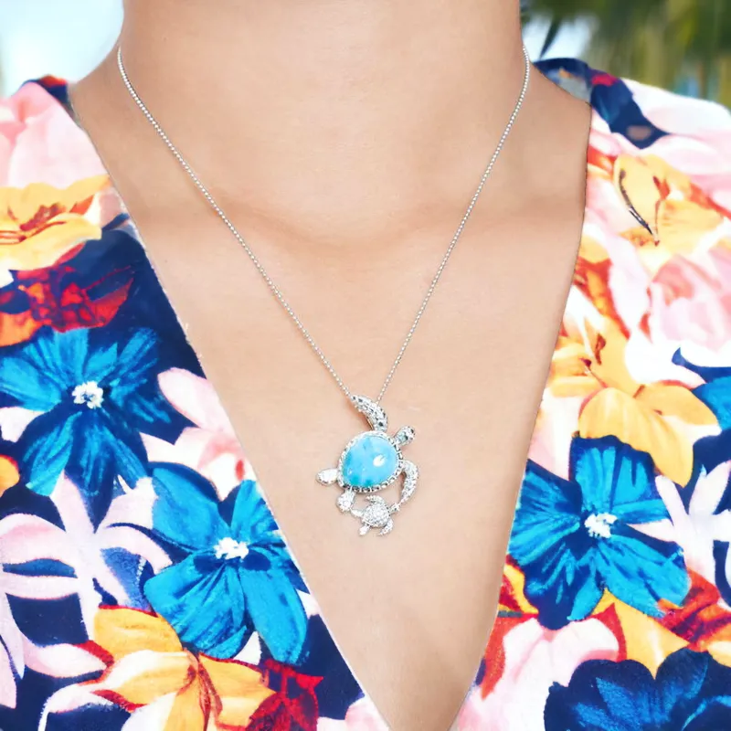 Larimar Honu Aumakua Pendant by Alamea