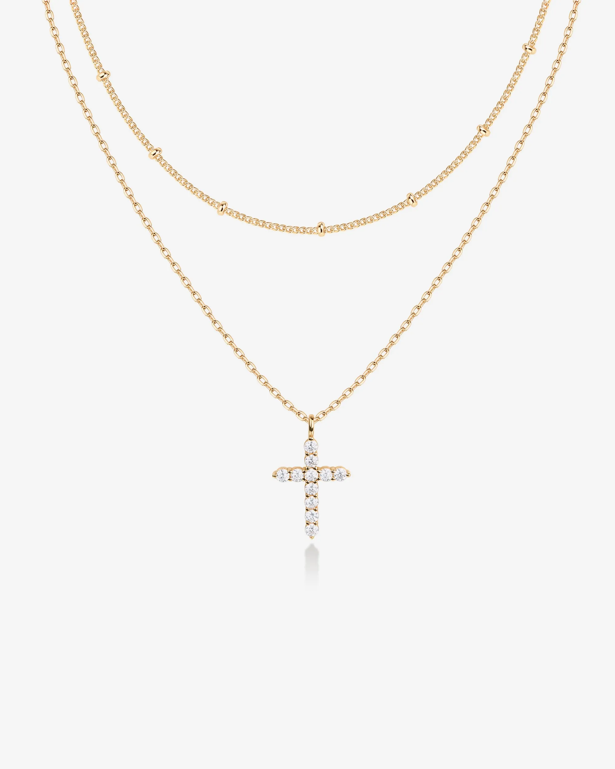 Layered Cross Pendant Necklace