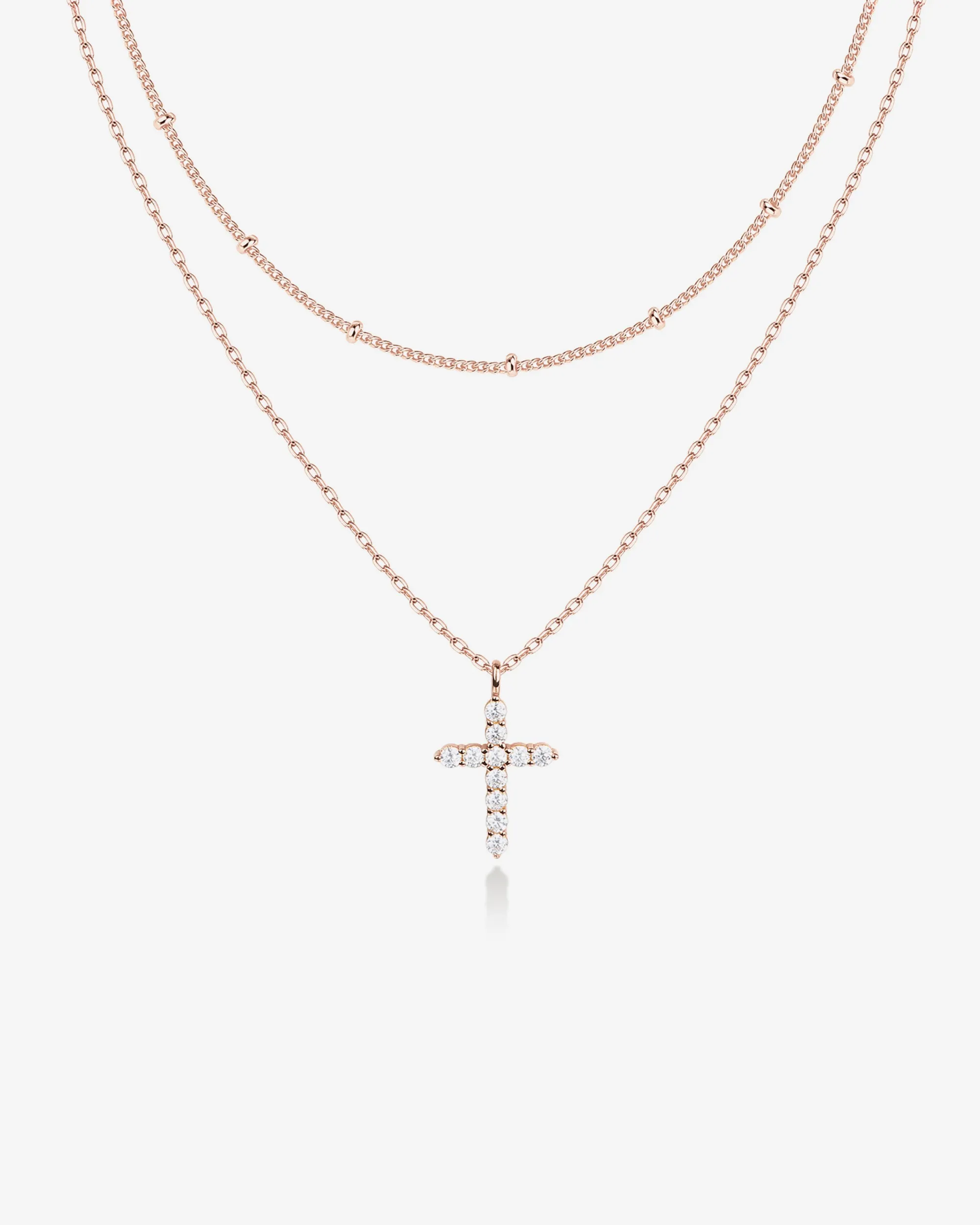 Layered Cross Pendant Necklace