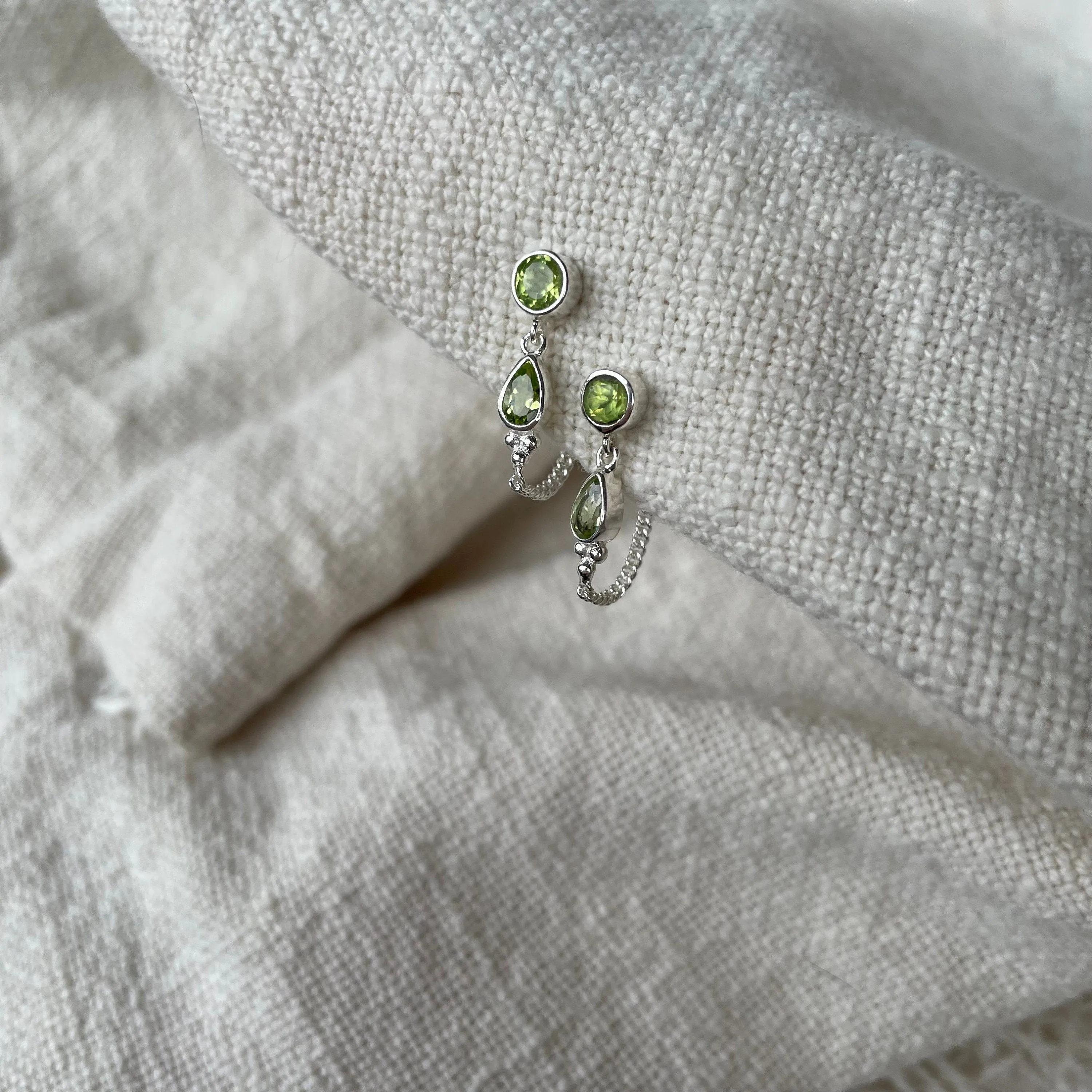 Leona Sterling Silver Peridot Studs