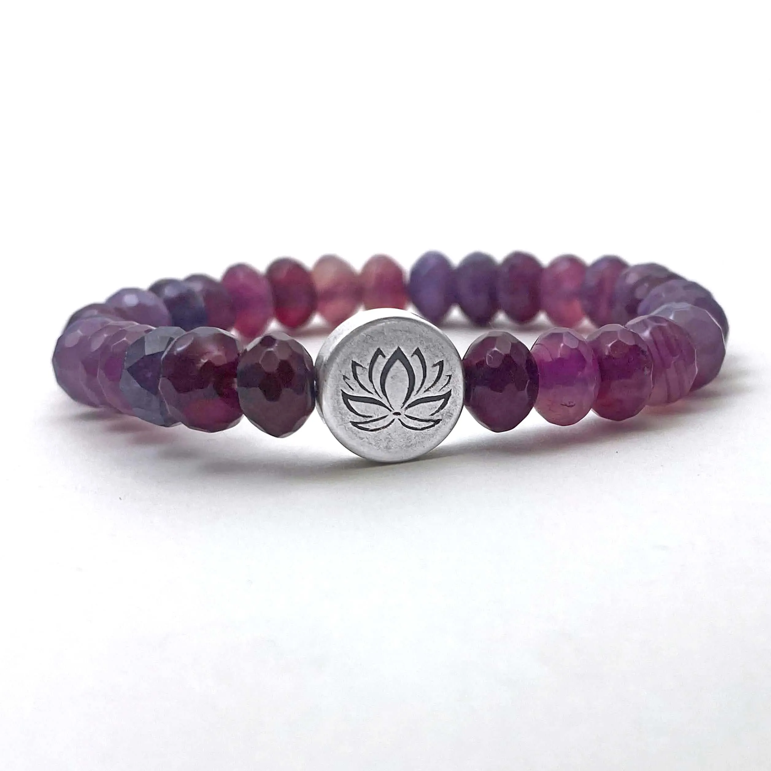 Lotus Stretch Bracelet - Gemstone Beaded Stretchy Bracelet