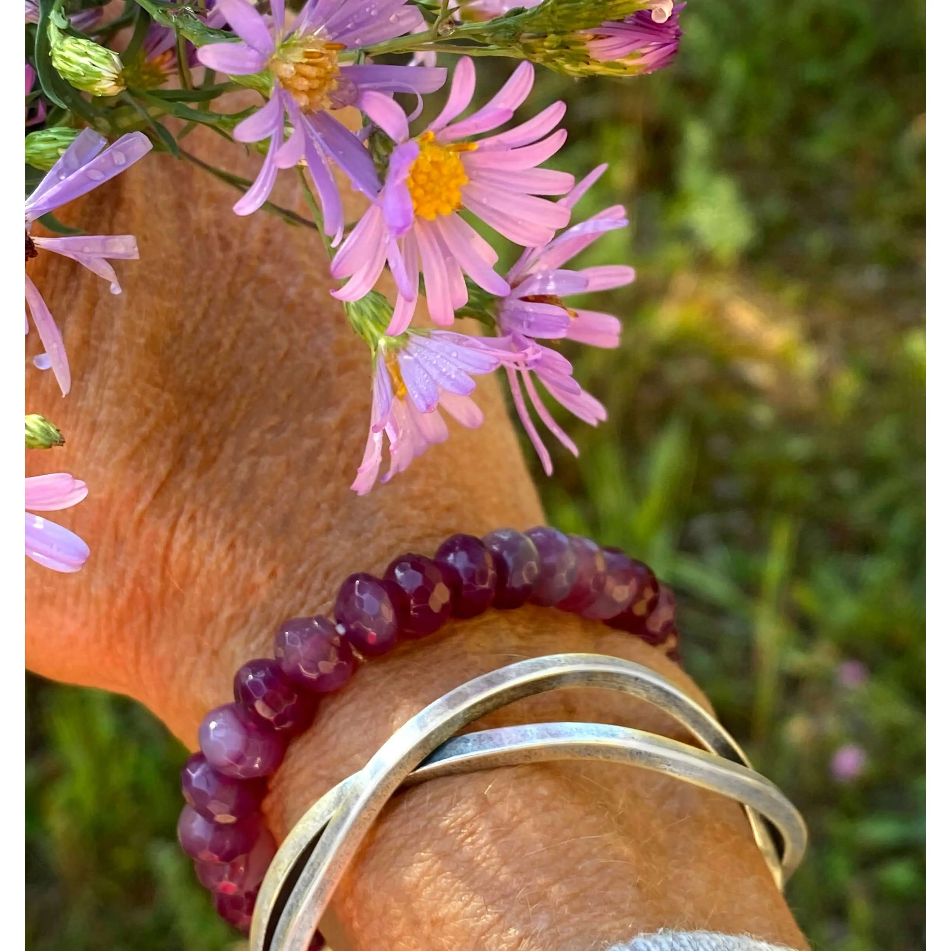 Lotus Stretch Bracelet - Gemstone Beaded Stretchy Bracelet