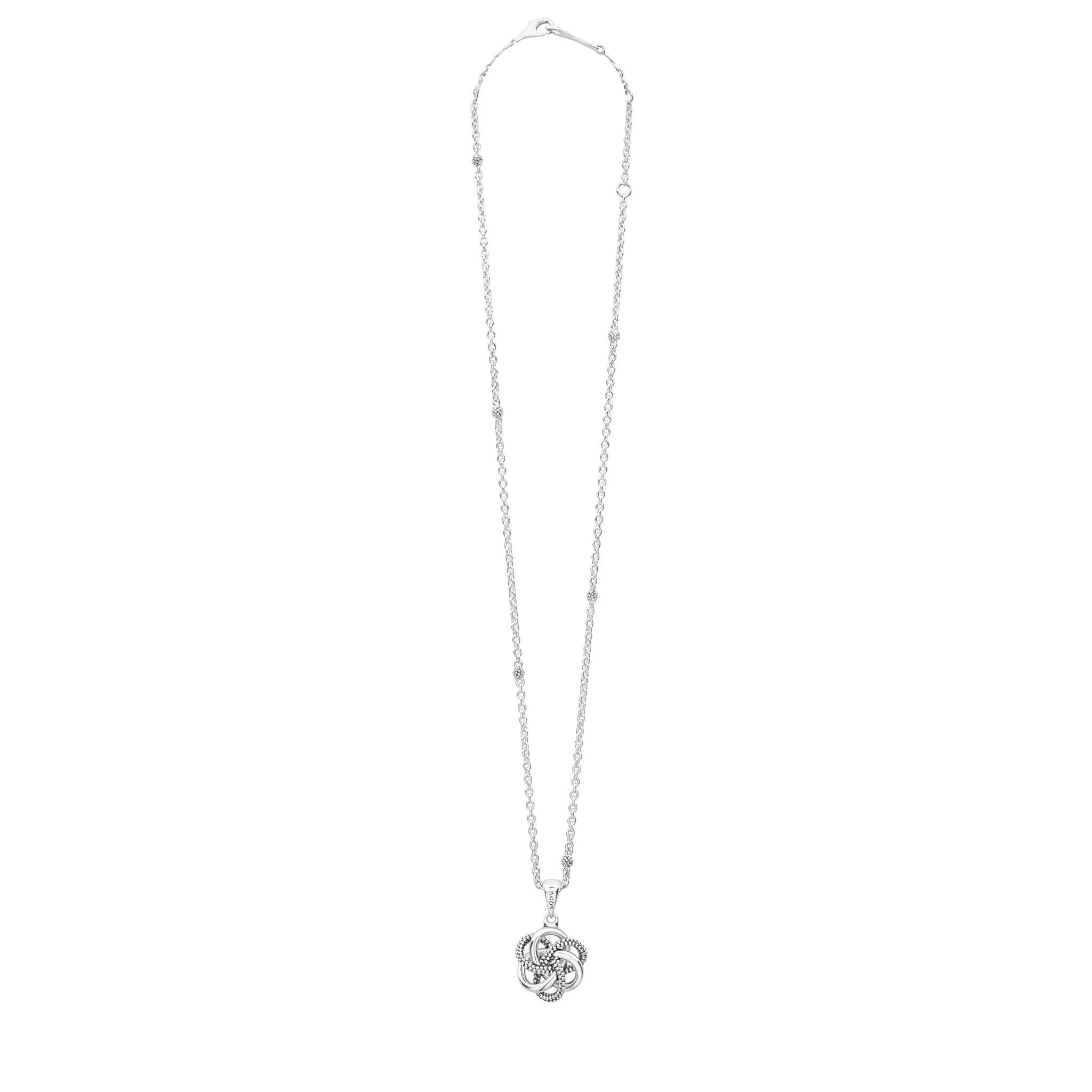 Love Knot Small Sterling Silver Pendant Necklace