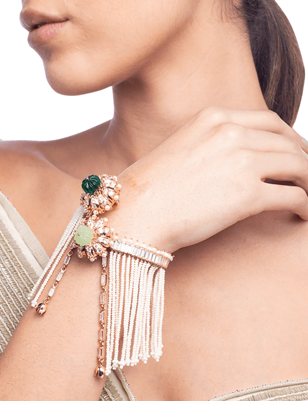 Melon Sculpte Tassel Bracelet