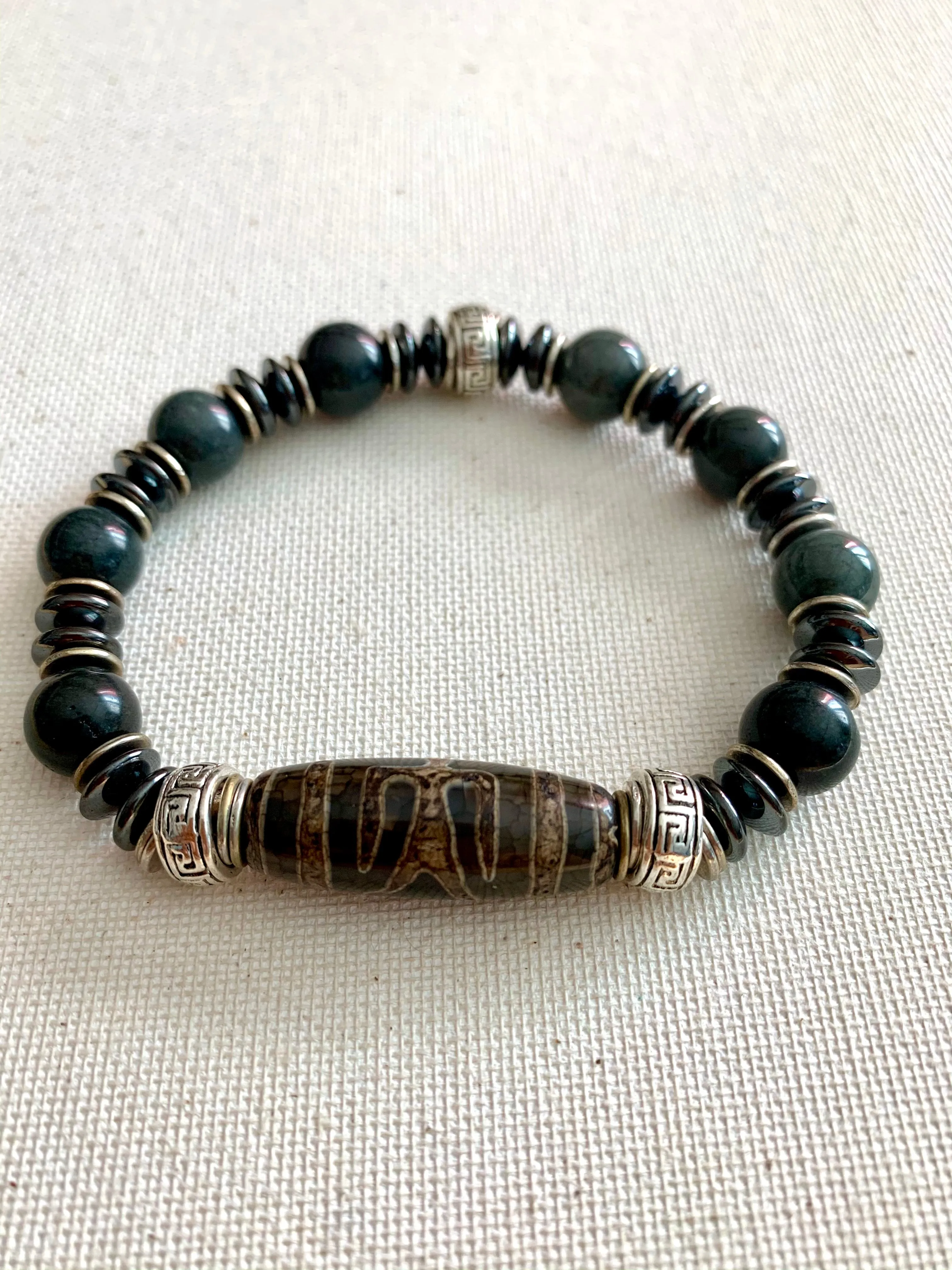 Men’s Jade and Tibetan Stone Bracelet