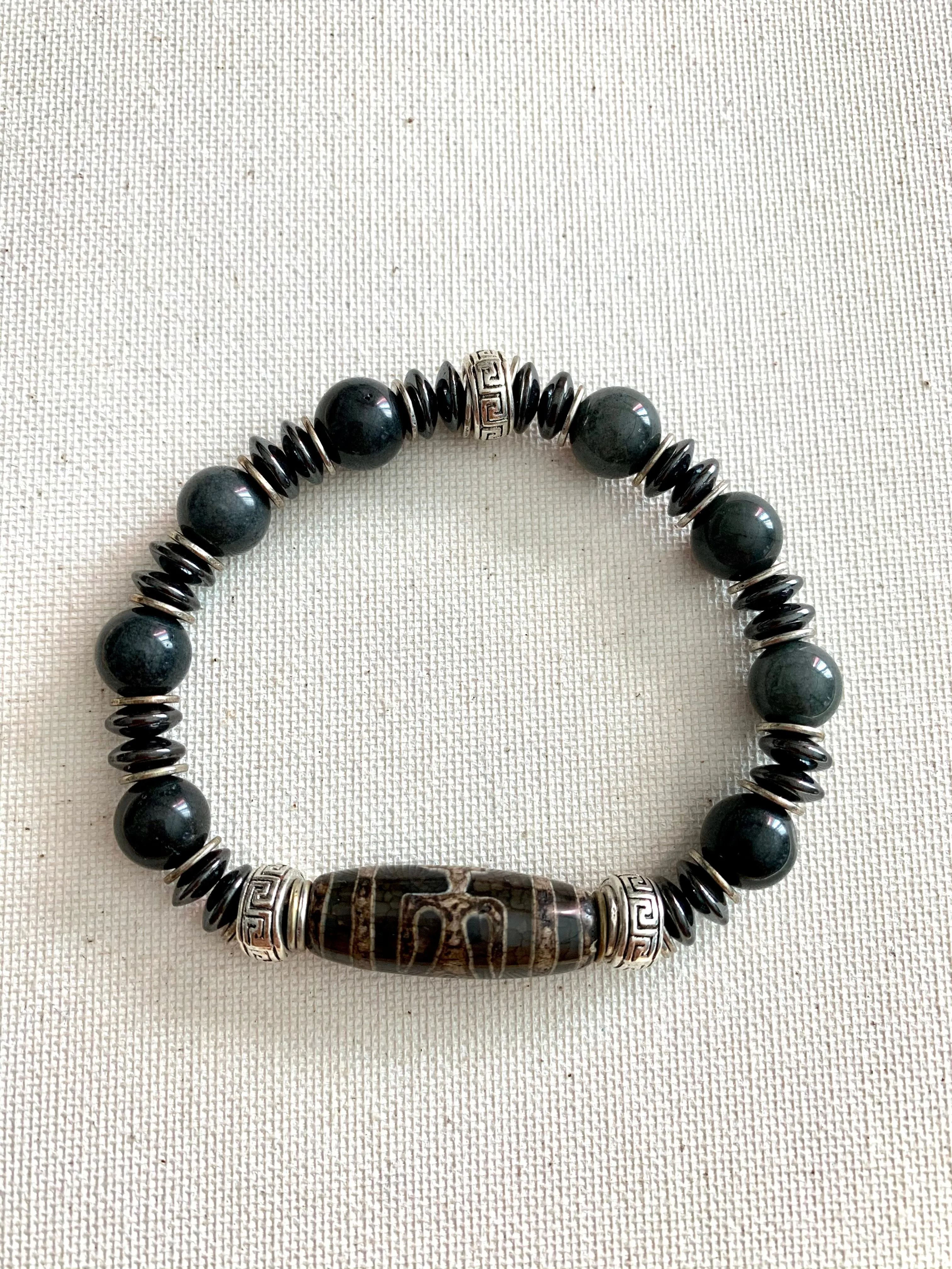 Men’s Jade and Tibetan Stone Bracelet