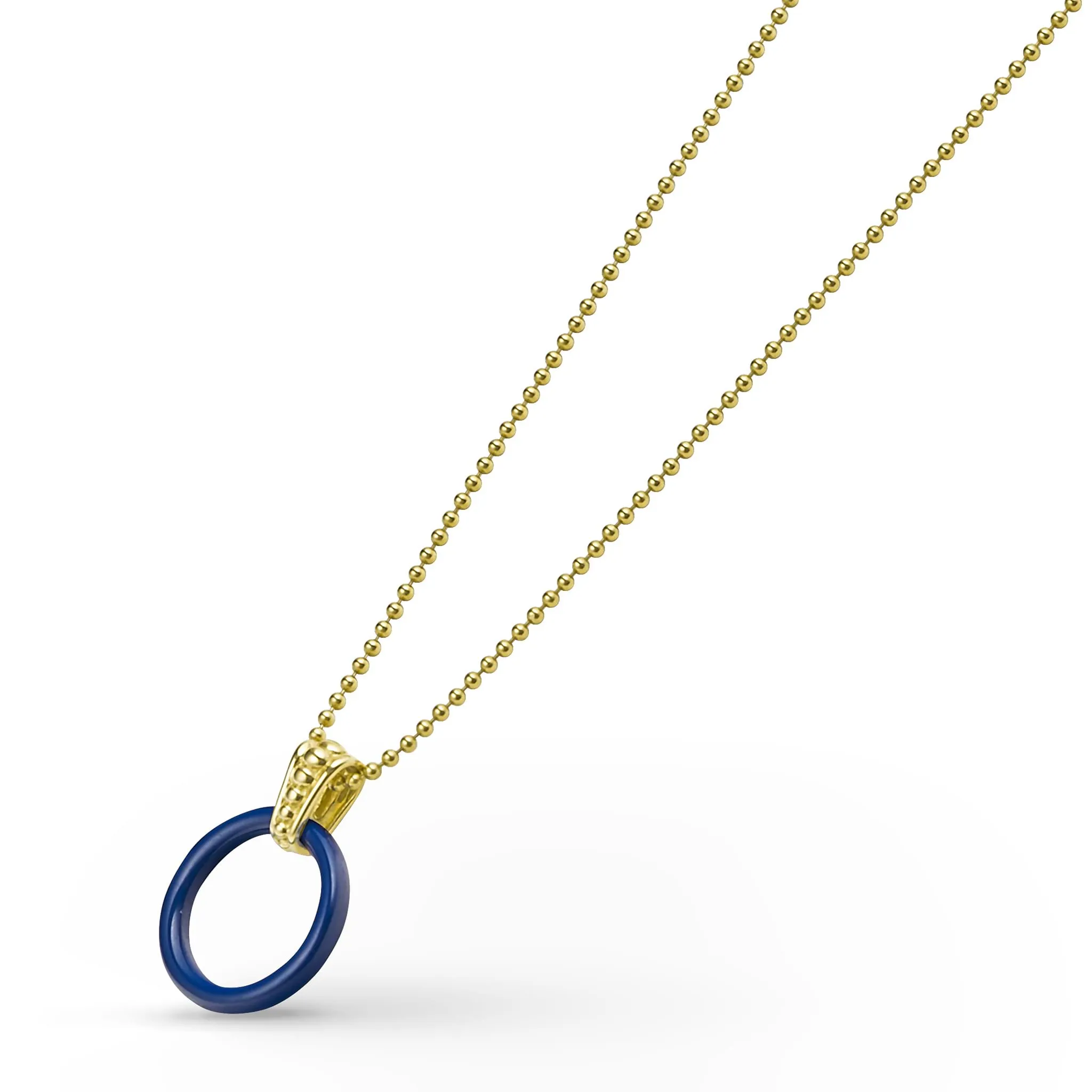 Meridian Large 18K Gold Ceramic Circle Pendant Necklace