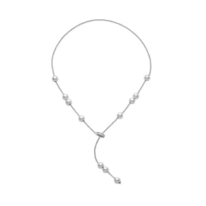 Mikimoto 18K White Gold Akoya Pearl Necklace with Diamond Clasp