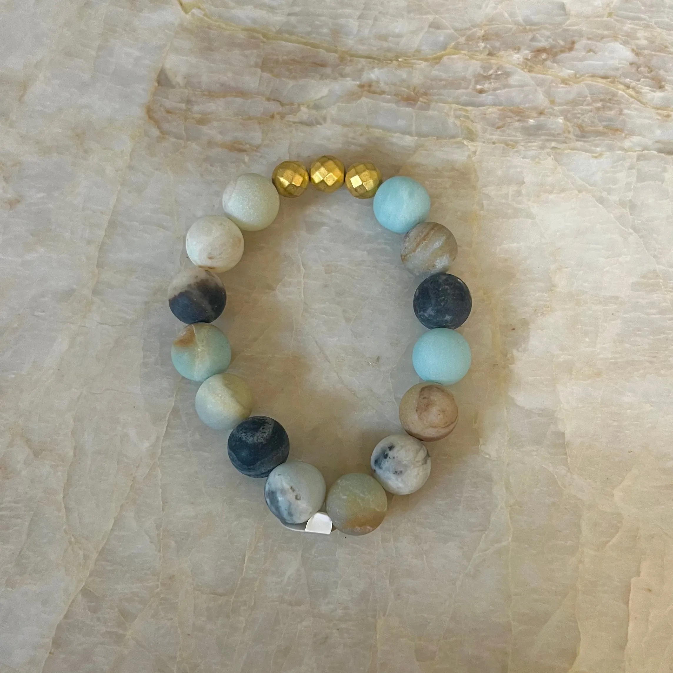 Mixed Amazonite Faceted Bead Bracelet