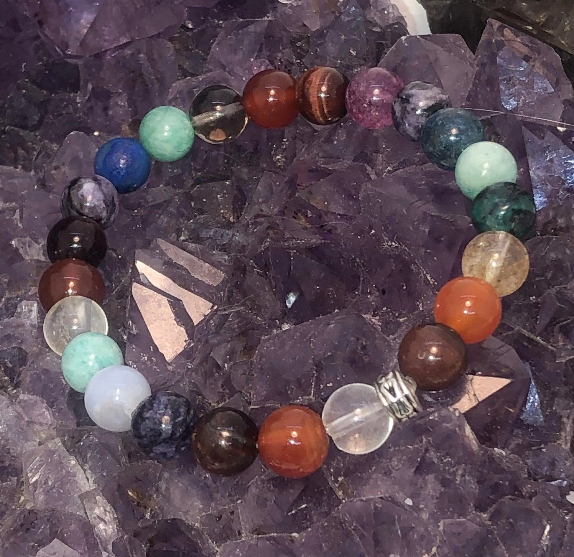 Mixed Gemstone 8mm Stretchy Bracelet