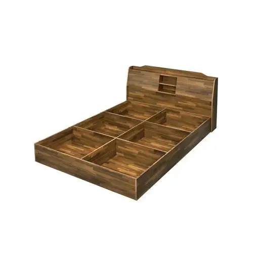 Monica Queen Bed, Walnut Finish