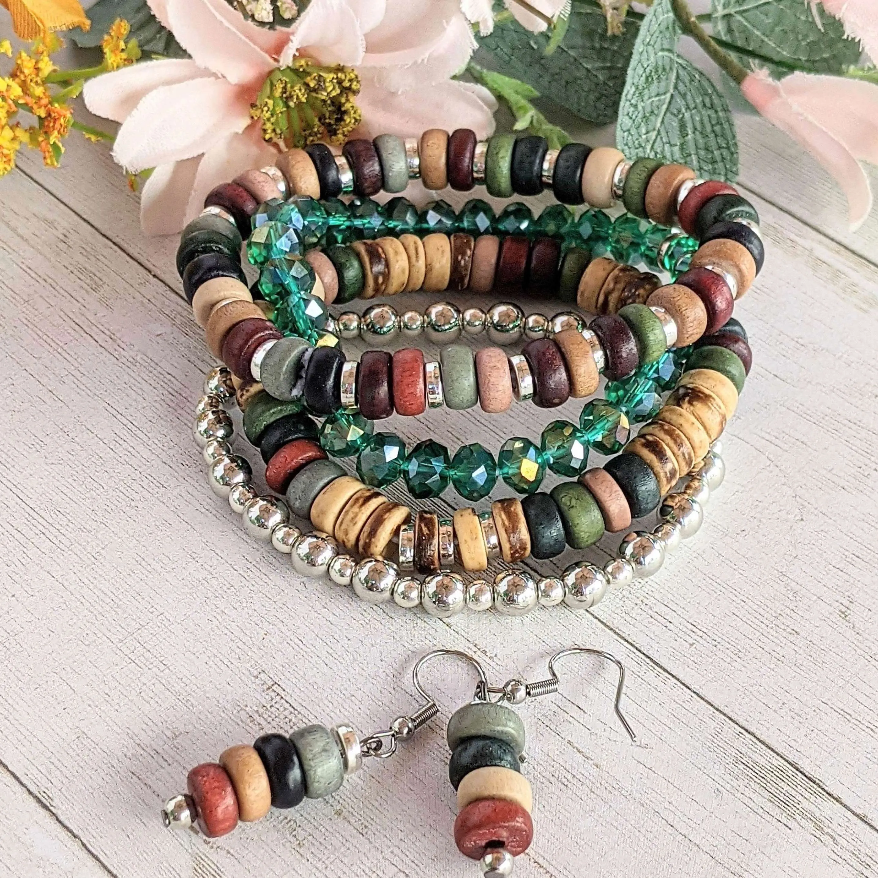 Multi Colored Stretch Bracelet Stack