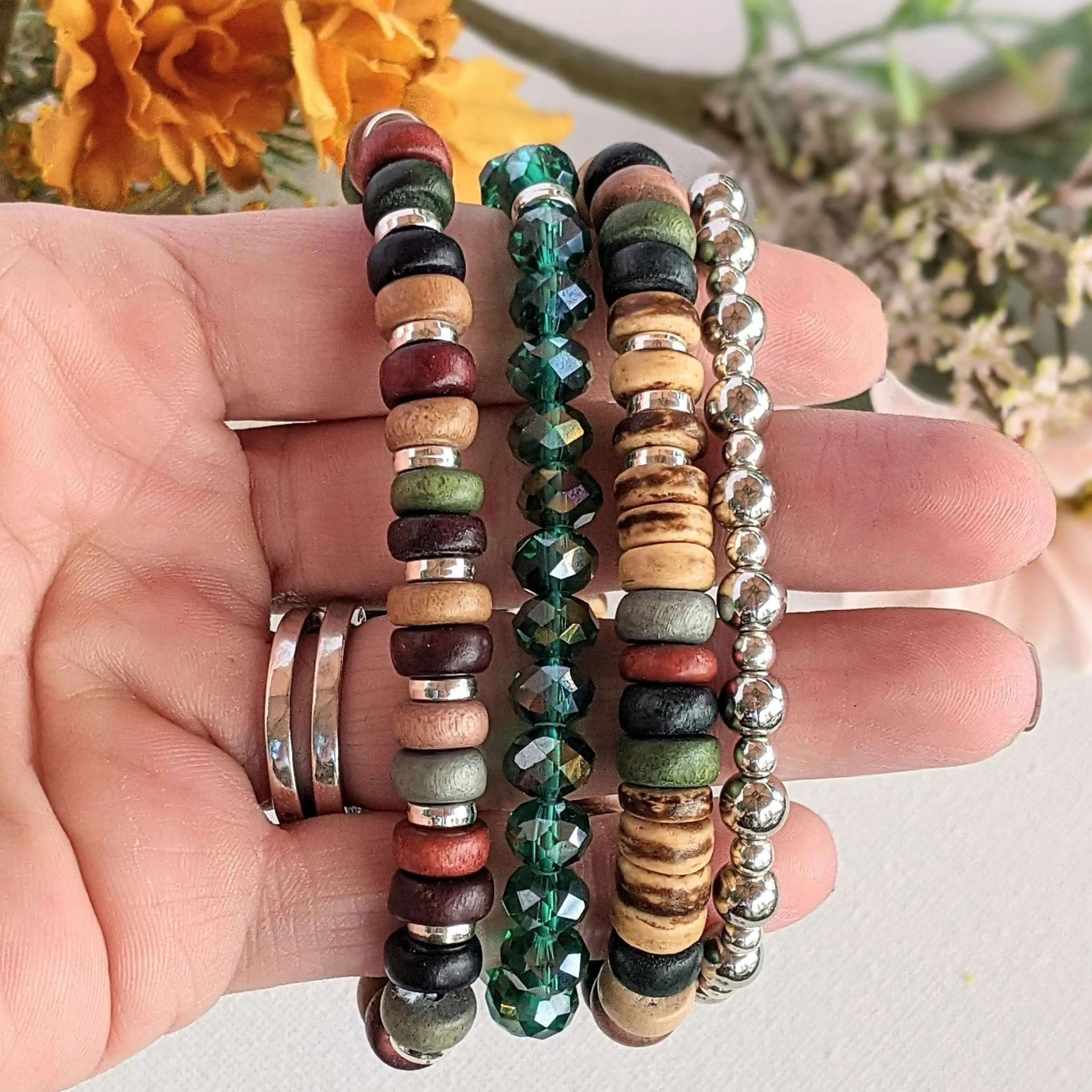 Multi Colored Stretch Bracelet Stack