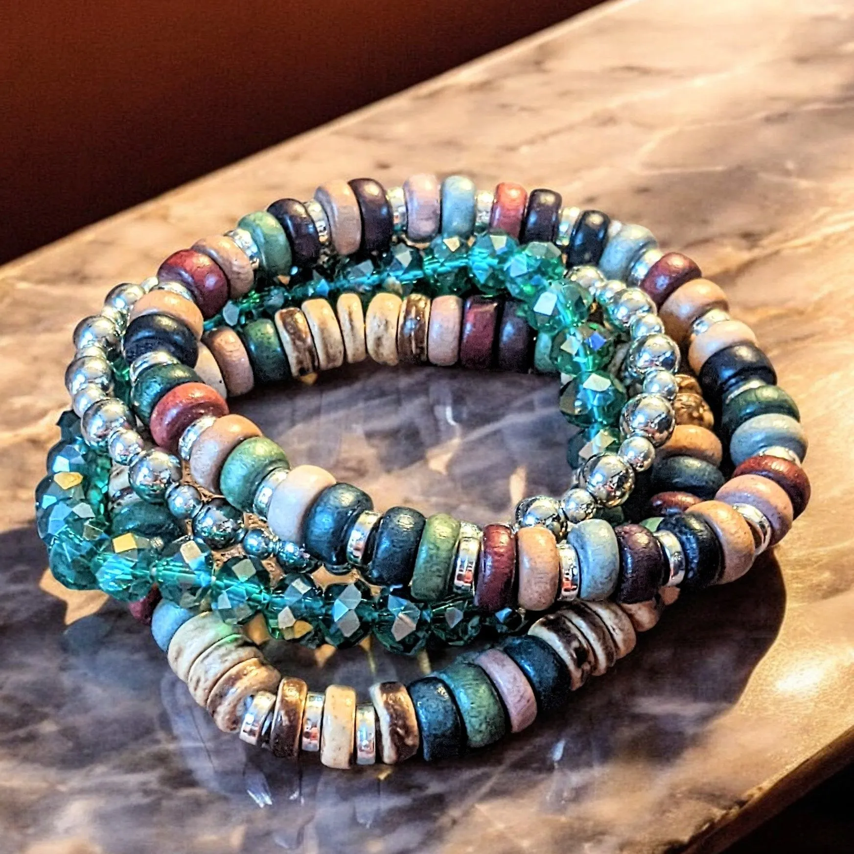 Multi Colored Stretch Bracelet Stack