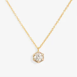 N9905W | 4.5mm White Diamond Hexagon Necklace