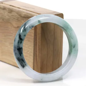 Natural Burmese Blue-green Jadeite Jade Bangle Bracelet (55.38mm)#T005