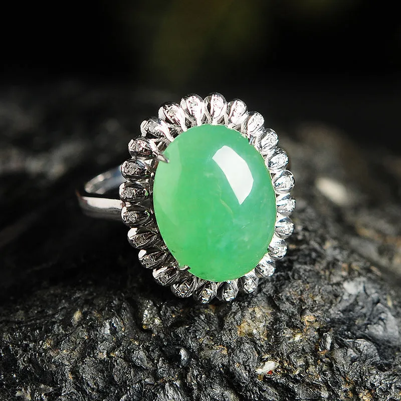 Natural Jade Ring Jadeite Gold Ring RG23