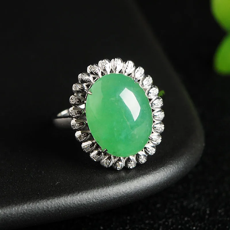 Natural Jade Ring Jadeite Gold Ring RG23