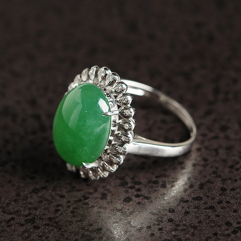 Natural Jade Ring Jadeite Gold Ring RG23