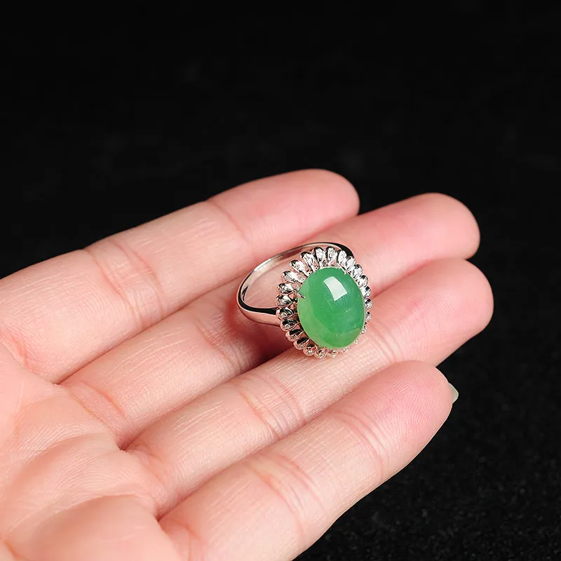 Natural Jade Ring Jadeite Gold Ring RG23