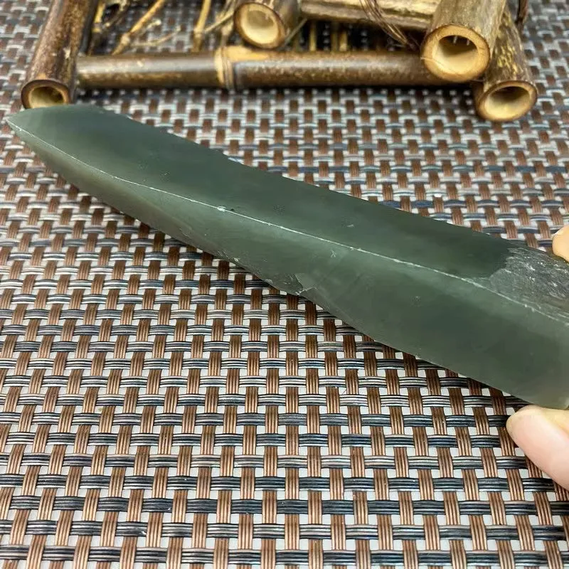 Natural Kunlun Jade Rough Nephrite Raw (176g,13.4X3.3X2.2cm)