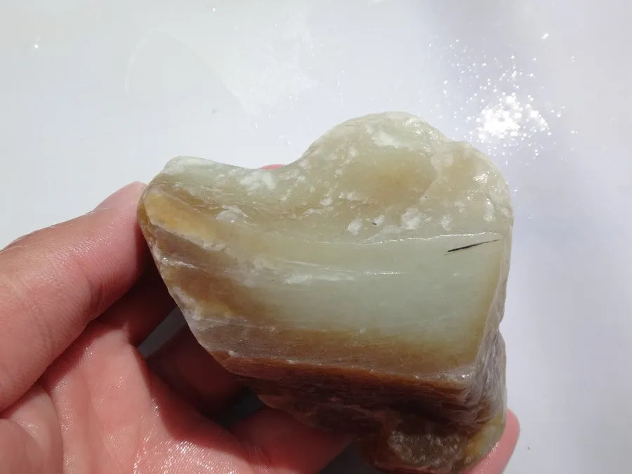 Natural Kunlun Jade Rough Nephrite Raw (230g, 7X6X2.5cm)