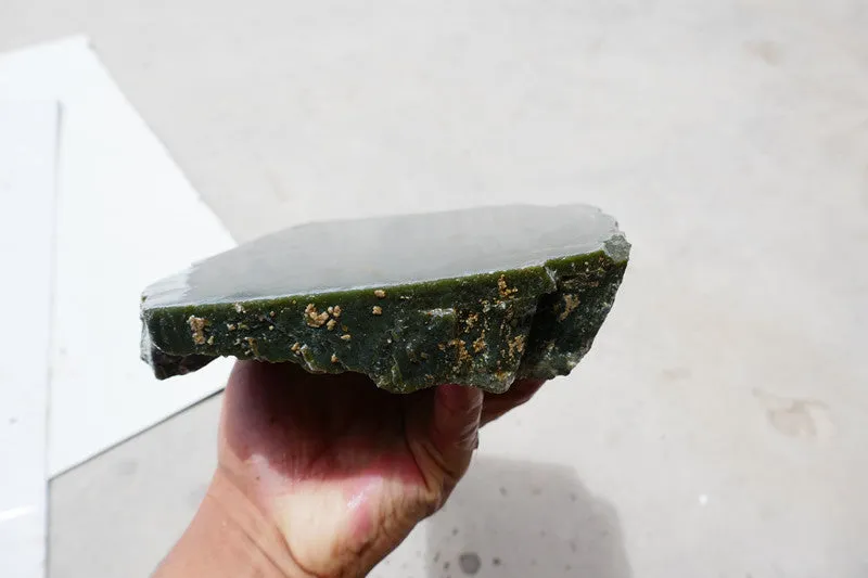 Natural Kunlun Jade Rough Nephrite Raw (2.3kg, 22X17X2cm)