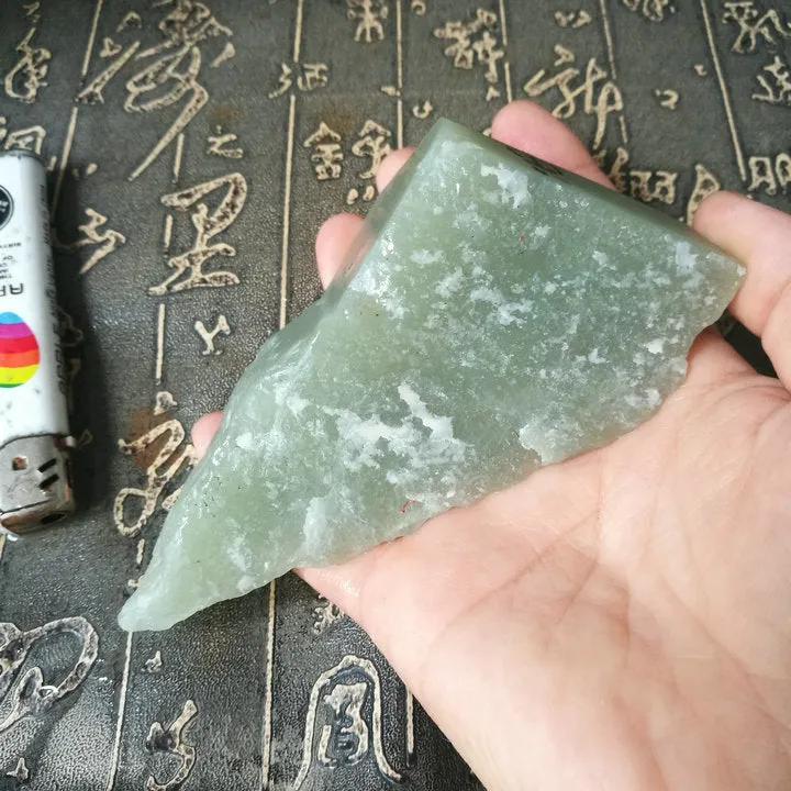 Natural Kunlun Jade Rough Nephrite Raw (242g, 9.5X7.5X3.8cm)