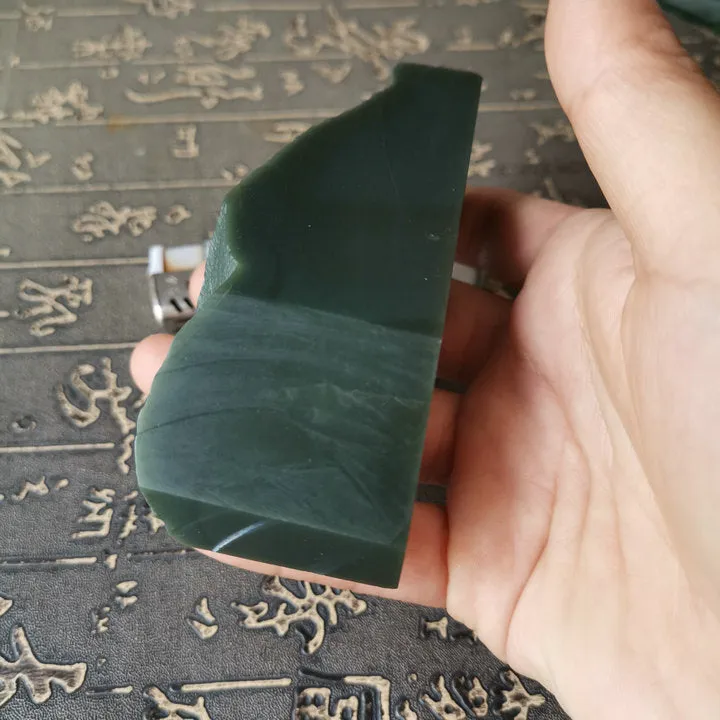 Natural Kunlun Jade Rough Nephrite Raw (249g, 9X4X2.9cm)