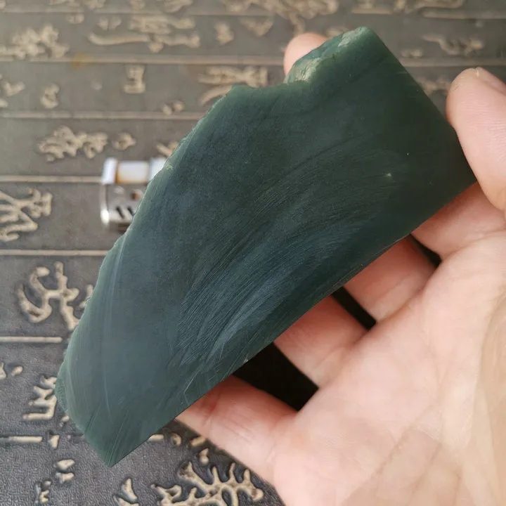 Natural Kunlun Jade Rough Nephrite Raw (249g, 9X4X2.9cm)