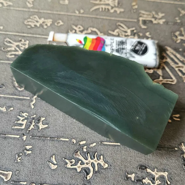 Natural Kunlun Jade Rough Nephrite Raw (249g, 9X4X2.9cm)