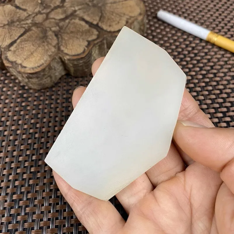 Natural Kunlun Jade Rough Nephrite Raw (40g,7.6X4.7X0.55cm)