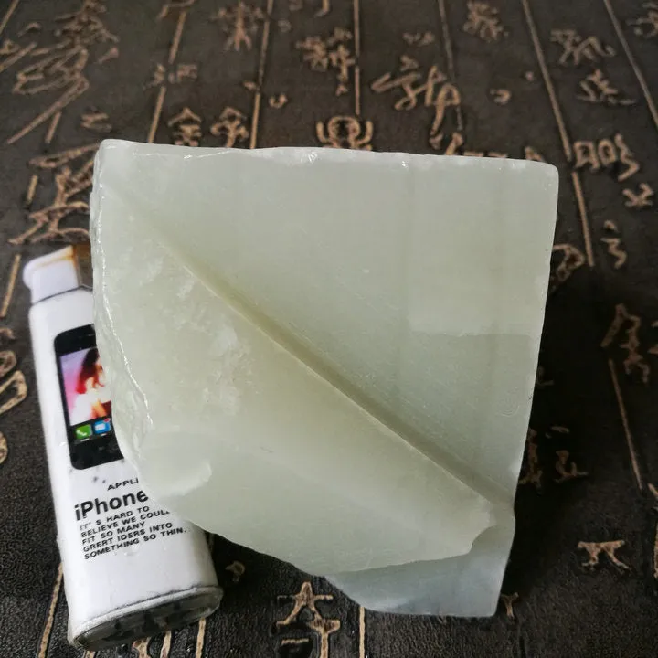 Natural Kunlun Jade Rough Nephrite Raw (422g, 8X7X6cm)