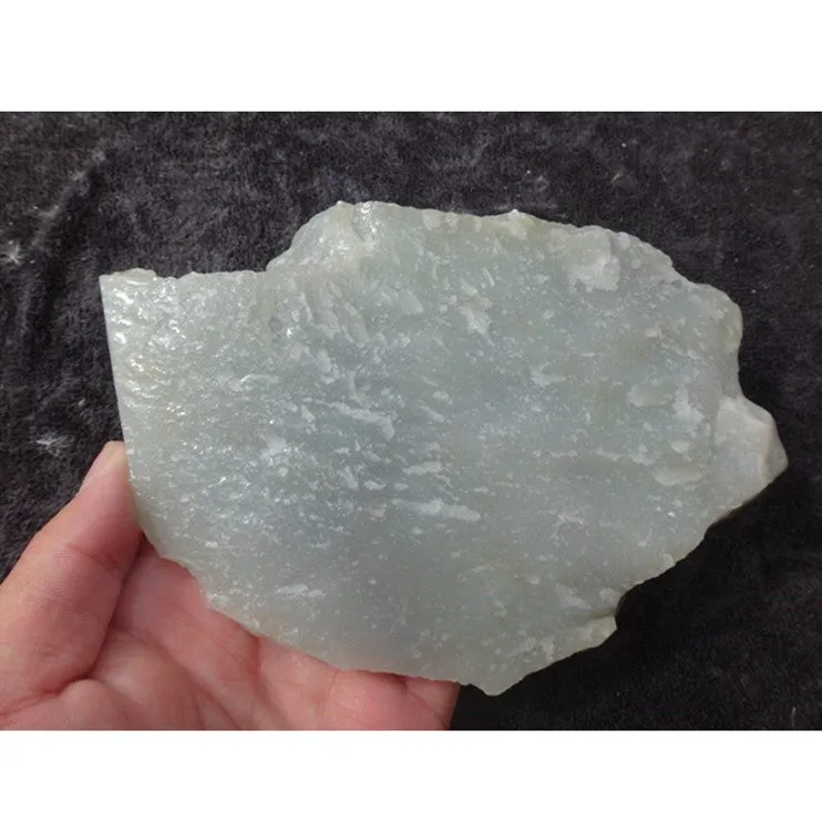 Natural Kunlun Jade Rough Nephrite Raw (676g, 14X10X2cm)