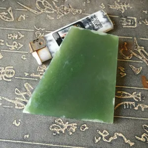 Natural Kunlun Jade Rough Nephrite Raw (99g, 7.5X7X0.6cm)