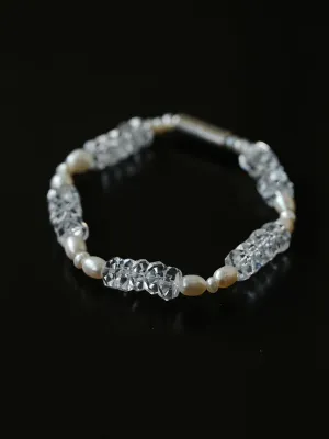 Natural White Crystal Abacus Bead Bracelet