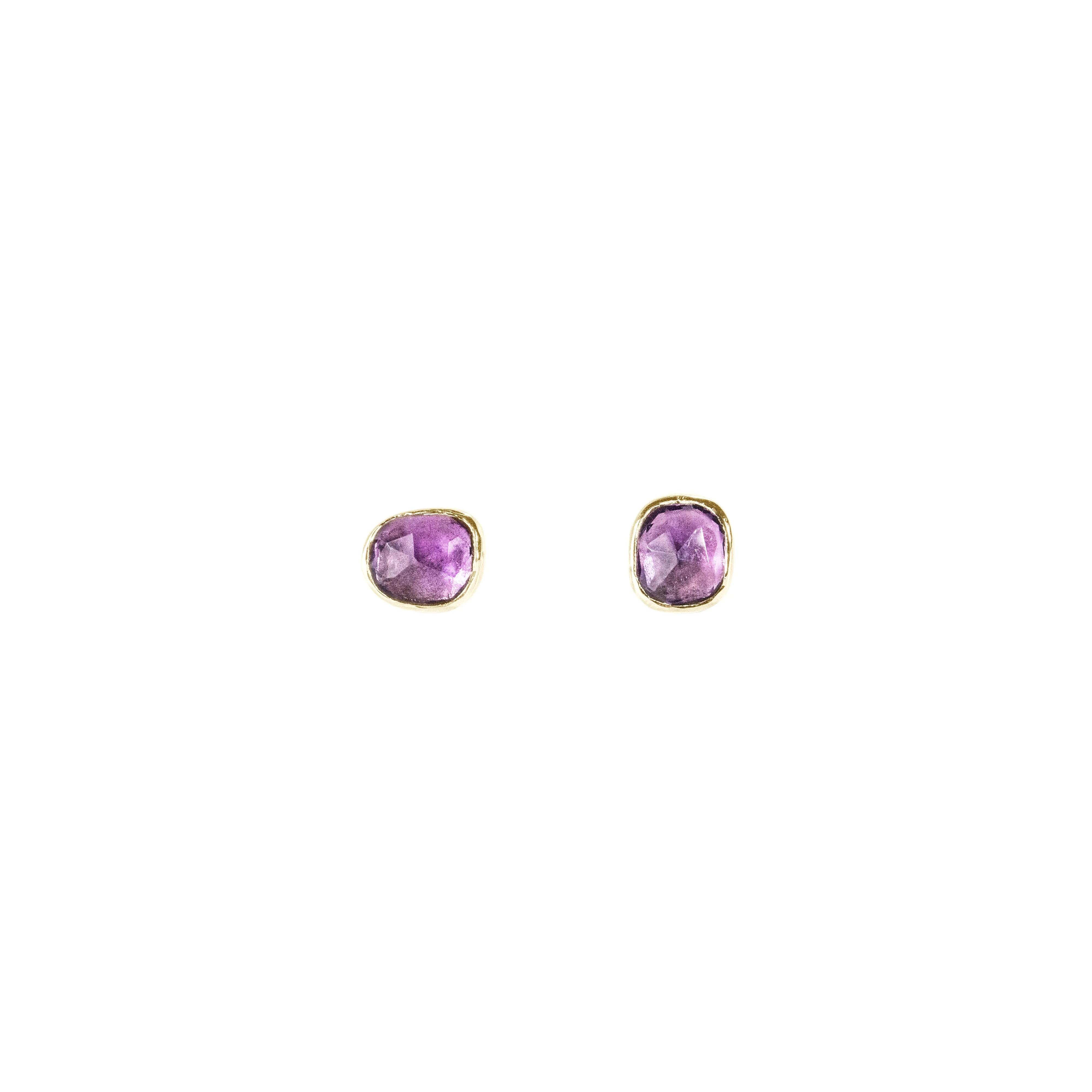 Organic Set Gemstone Stud Earrings