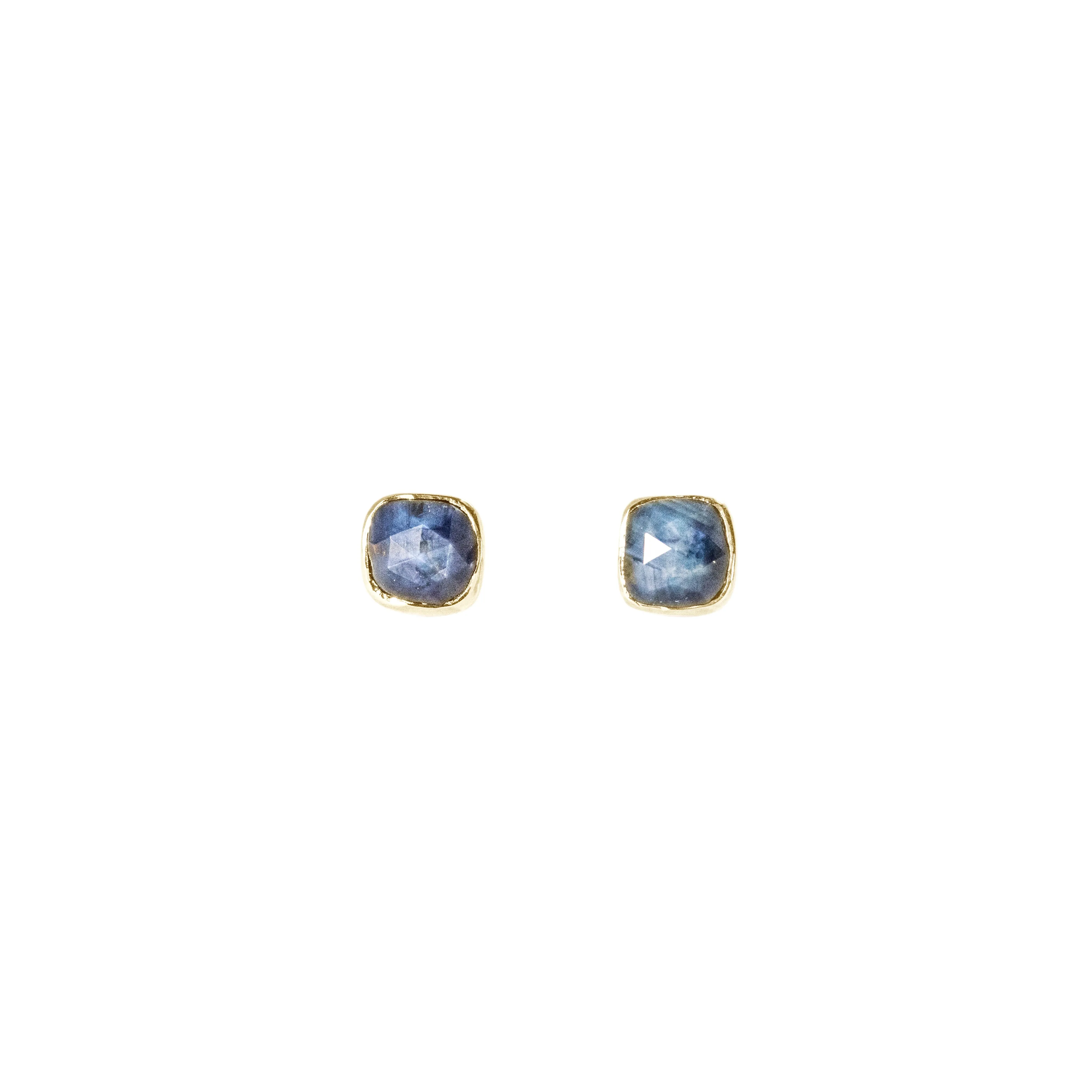 Organic Set Gemstone Stud Earrings