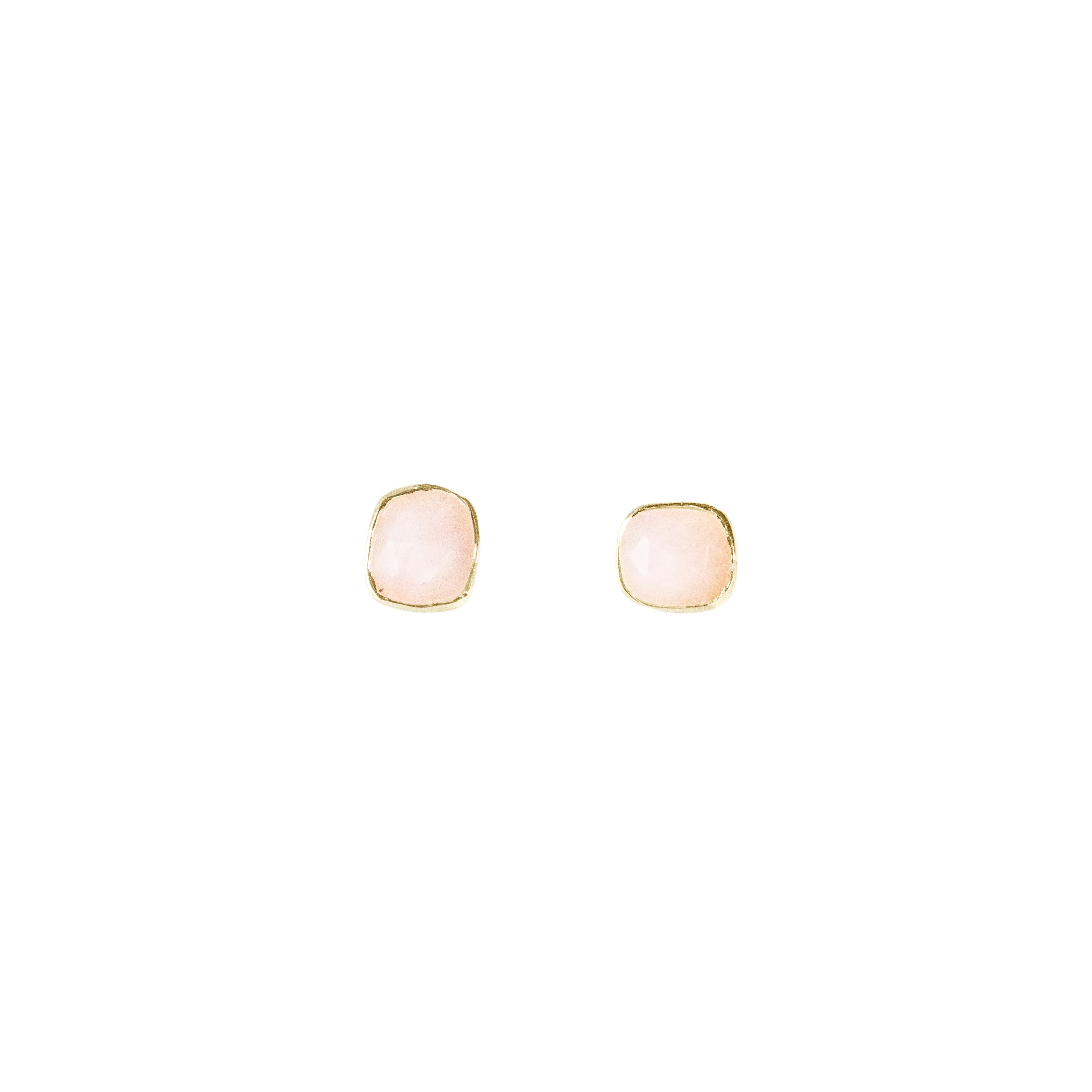 Organic Set Gemstone Stud Earrings