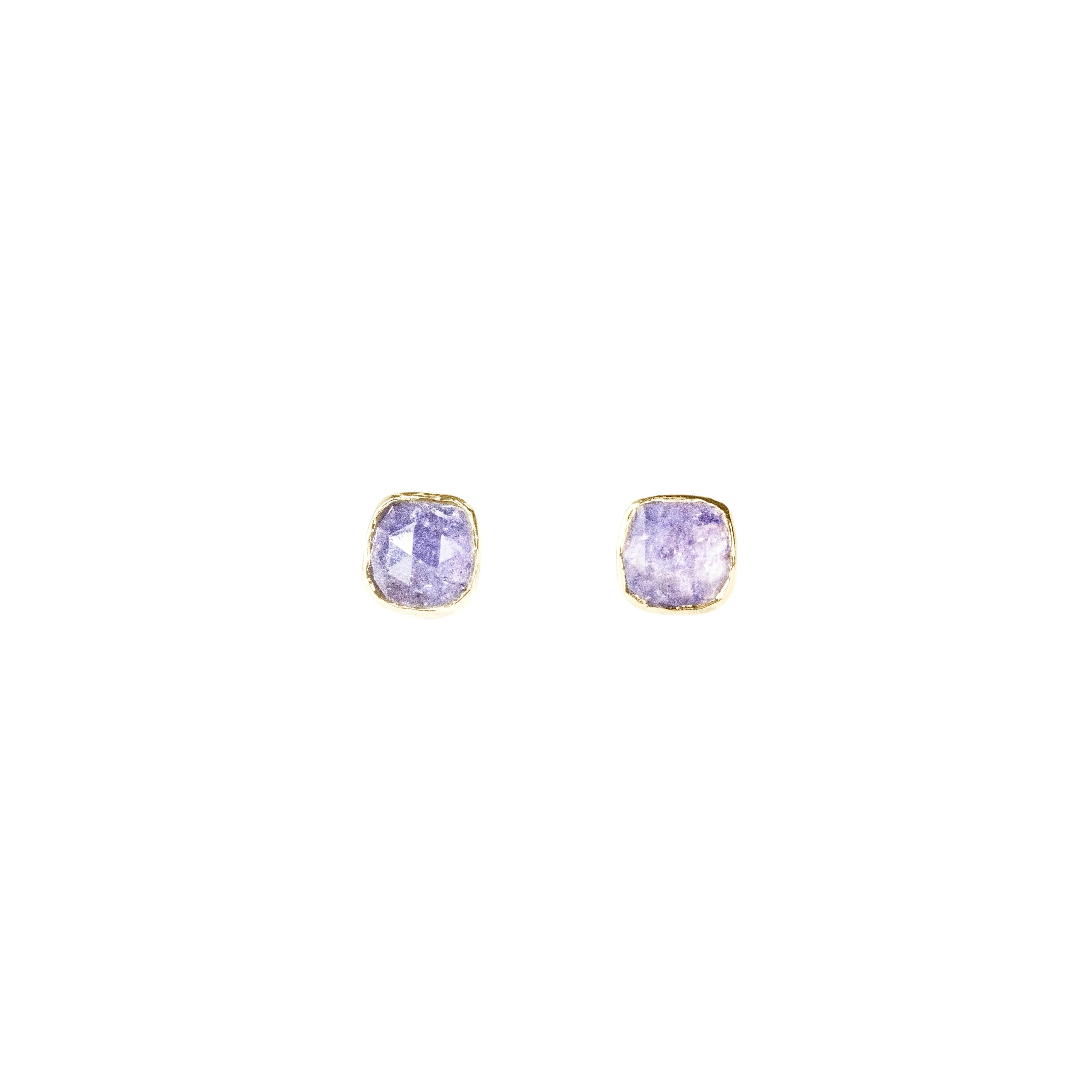 Organic Set Gemstone Stud Earrings