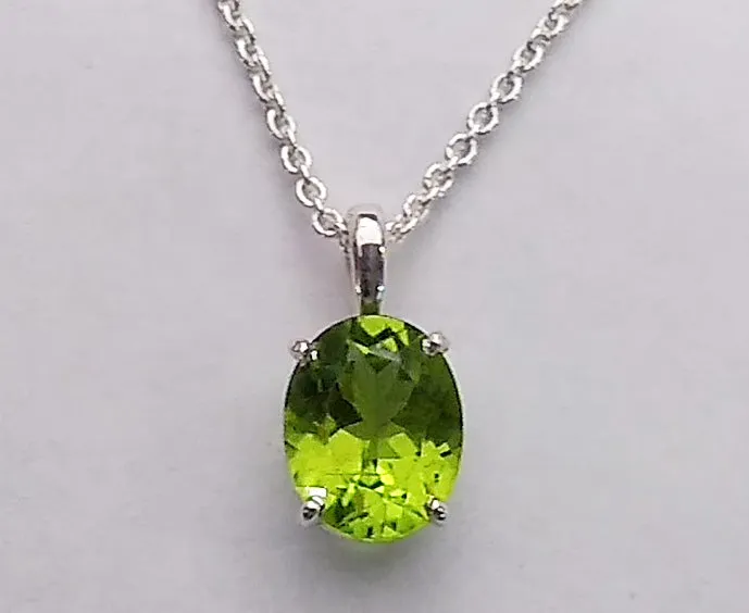 Oval Peridot in Basket Setting Pendant by Rubini Jewelers