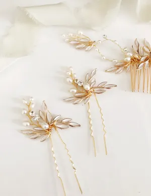 Paola Pearl Blush Hair Pin Set