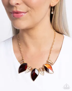 Paparazzi Necklace ~ Leafy Leader - Brown