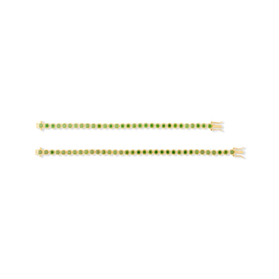 Pave 18K Gold Vermeil Emerald Tennis Bracelet